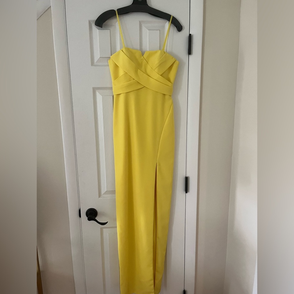 Gorgeous Aidan Yellow Gown. New With Tags
